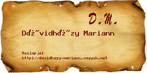 Dávidházy Mariann névjegykártya