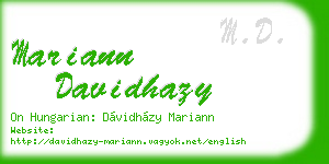 mariann davidhazy business card